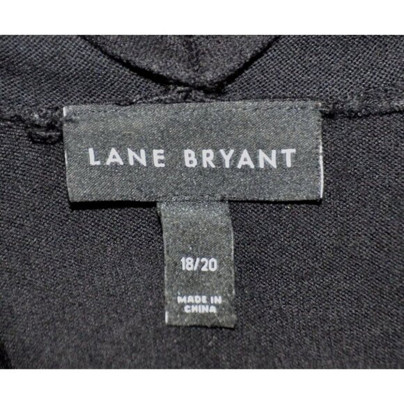 Lane Bryant Women Longline Duster Sweater Plus Size 18W 20W Black Striped Open - Picture 9 of 11